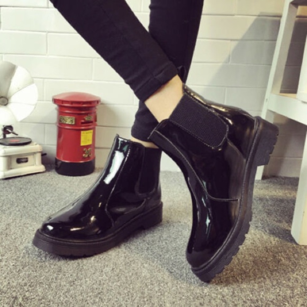 Shiny Black Boots